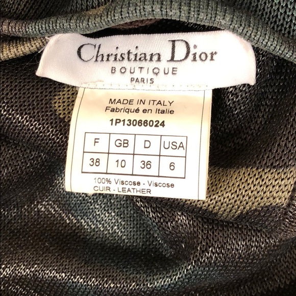 ⭐️HP🧜♀️Dior Knit/Leather Camo Dress Galliano sz6 - Picture 7 of 8